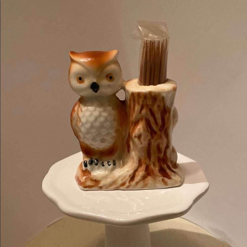Orange and Cream Kitchen Toothpick Holder